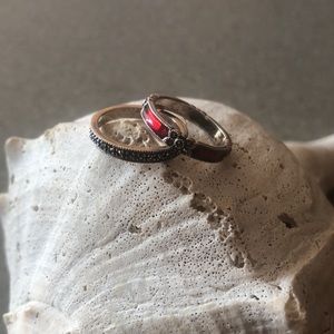 JJ JUDITH JACK 925 SERLING SILVER 2 ring